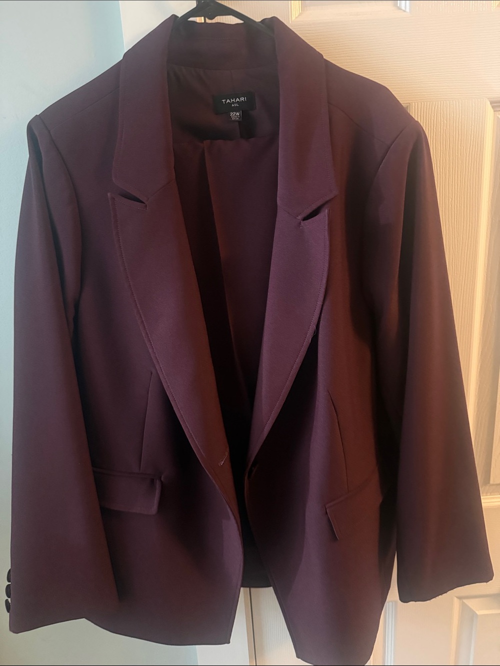 Tahari ASL Women's Deep Plum Blazer Jacket